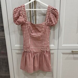 For Love And Lemons Red and White Checkered Dress